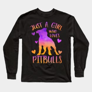 Just a girl who loves pitbulls Long Sleeve T-Shirt